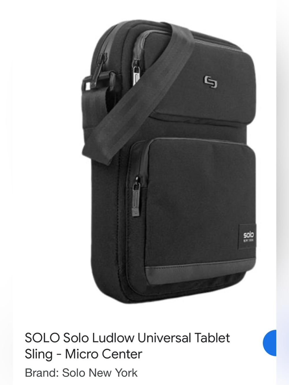 NWT solo Black Vertical Messenger Sling Bag for Men/Women